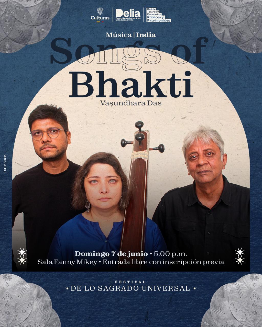 Songs of Bhakti — official concert poster.